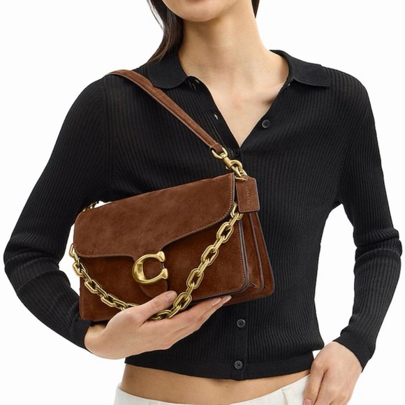 Coach Tabby Suede Chain Shoulder Bag - Picture 9 of 10